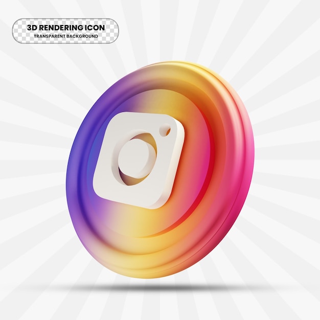 PSD icône instagram dans le rendu 3d
