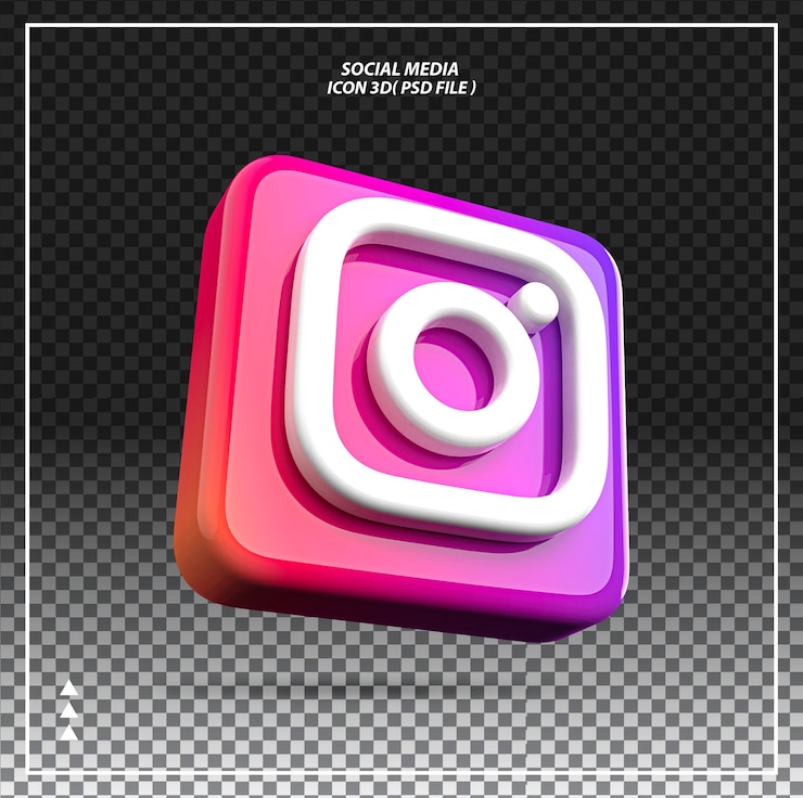 PSD icône instagram élément 3d