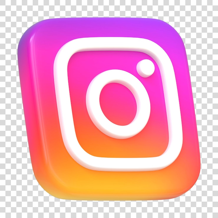 PSD icône instagram isolée sur fond blanc icône de l’appareil photo cadre photo bouton carré de l’application des médias sociaux