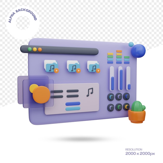 Icône d'interface 3D de l'égaliseur