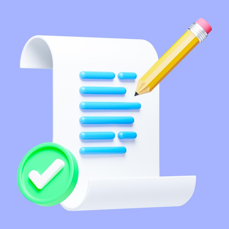 PSD icône de l'interface utilisateur du document vérifié 3d premium render