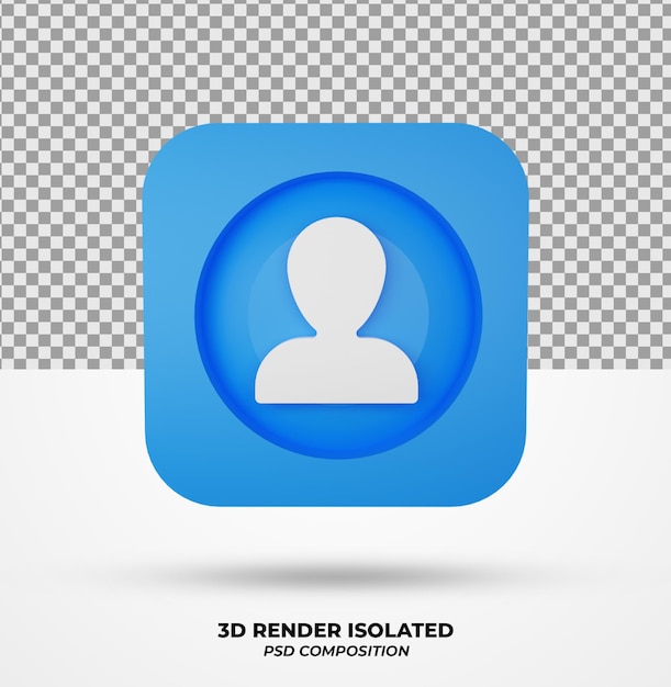 PSD Ícone isolado de renderização 3d