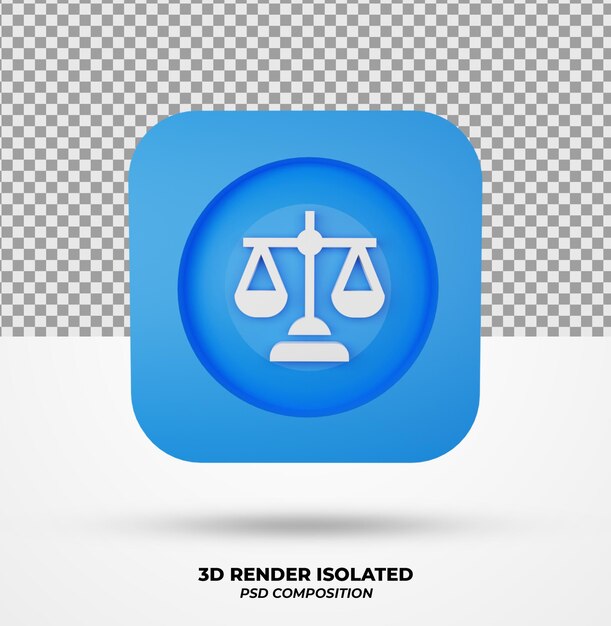 PSD Ícone isolado de renderização 3d