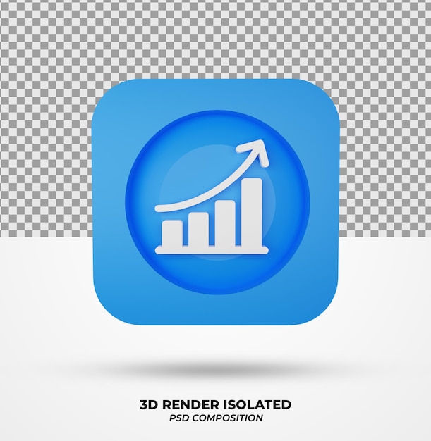 PSD Ícone isolado de renderização 3d