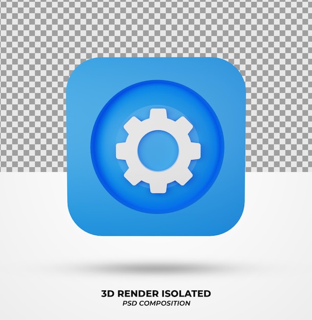 PSD Ícone isolado de renderização 3d