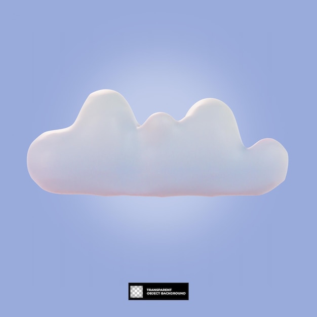 PSD icône isolé de nuage de rendu 3d