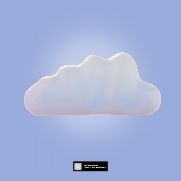 PSD icône isolé de nuage de rendu 3d