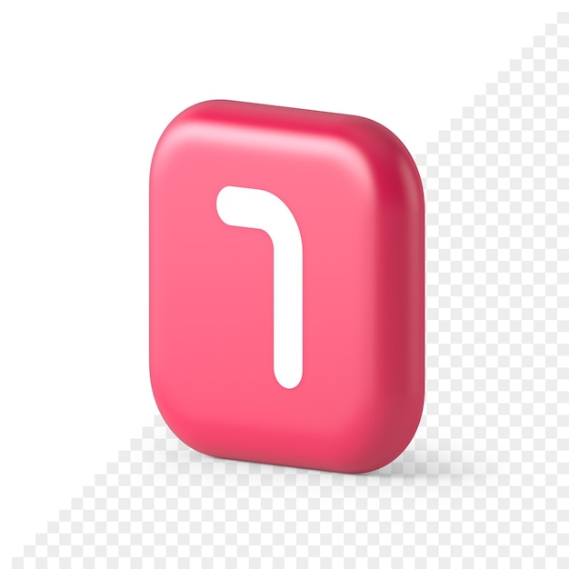 Icône isométrique 3d du panneau d'application Web des services financiers de la comptabilité du bouton rose à sept chiffres