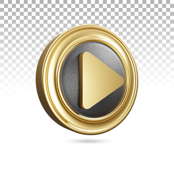 Icône de jeu d'or dans le rendu 3d