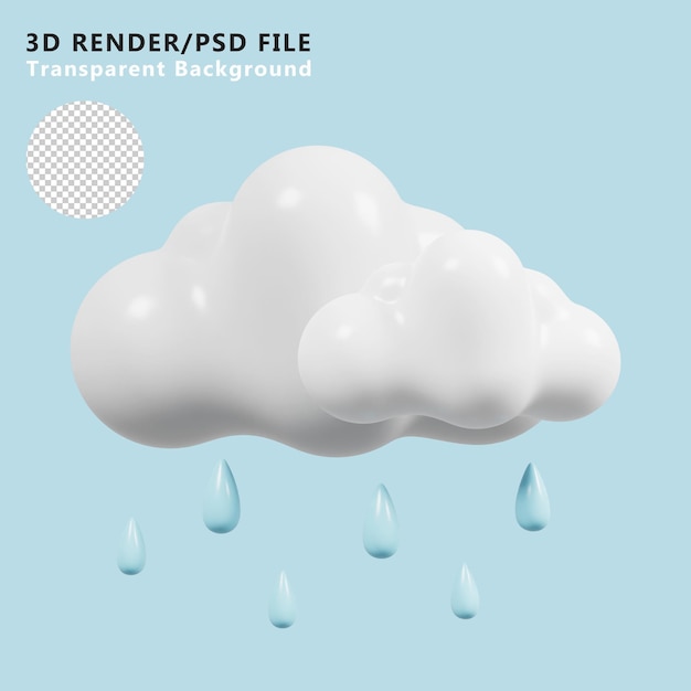 Icône De Jour De Pluie Prévisions Météo Signe Météorologique Rendu 3D PSD Premium