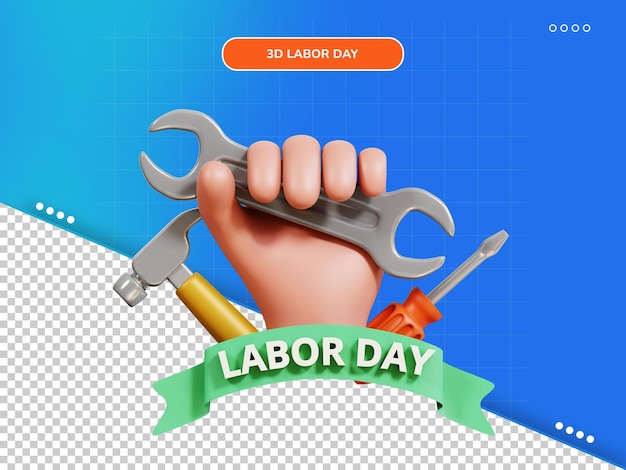 icône de la journée du travail 3D