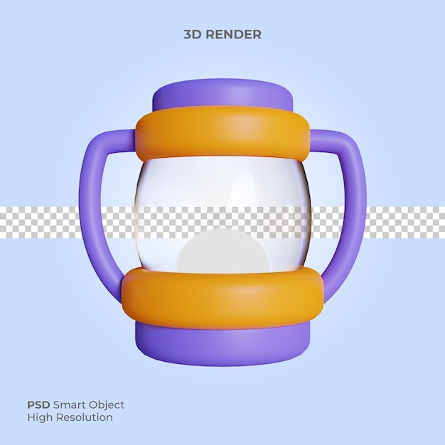 Icône De Lanterne Illustration De Rendu 3d Isolé Premium Psd
