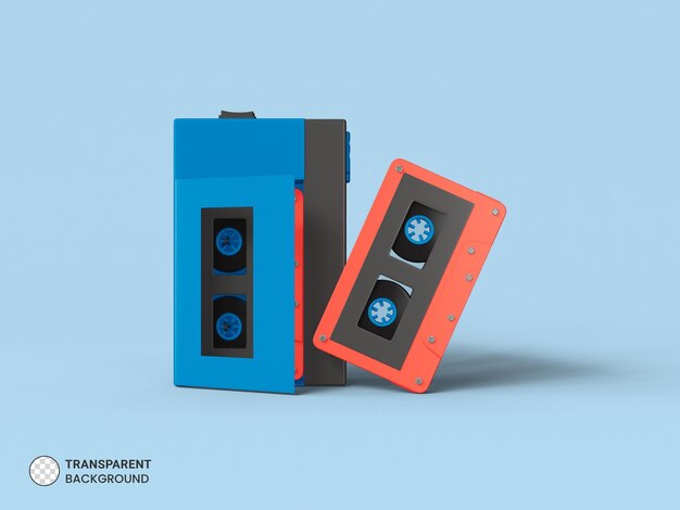 PSD icône de lecteur de cassette illustration de rendu 3d isolé