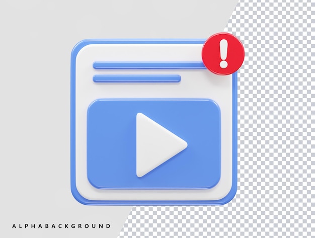 PSD icône de lecteur vidéo 3d illustration vecteur élément transparent
