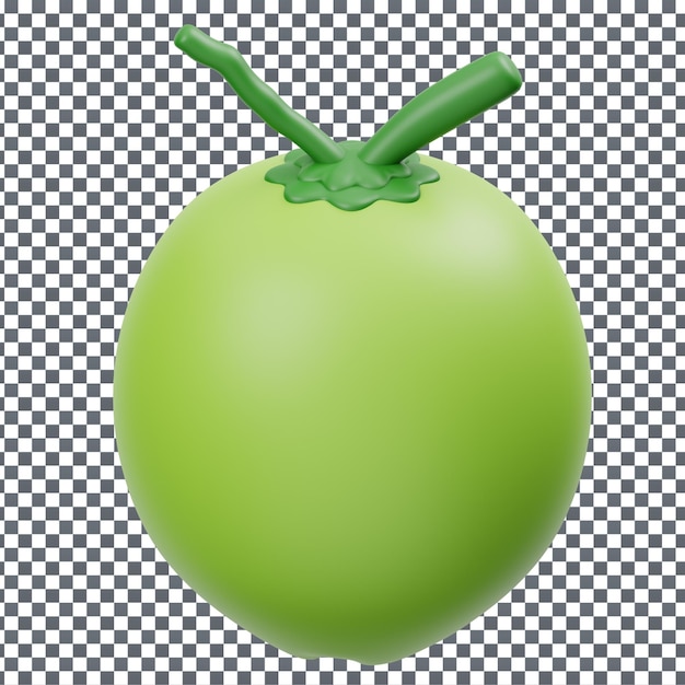 Icône de légumes PSD 3D sur fond isolé et transparent