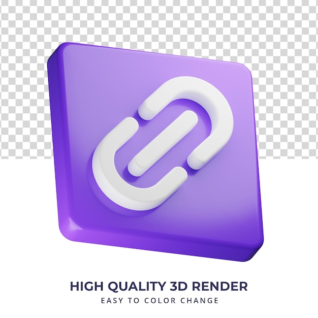 PSD icône de lien rendu 3d de haute qualité concept isolé