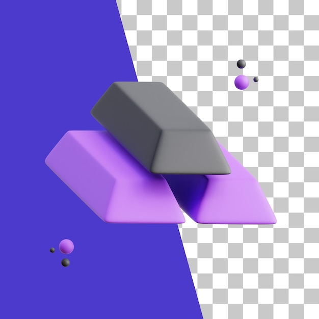 PSD icône de lingots d'or 3d