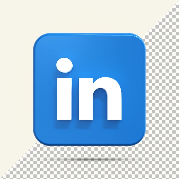 PSD icône linkedin dans le rendu 3d pour la composition