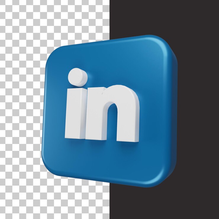 PSD ícone linkin isolado em renderização 3d