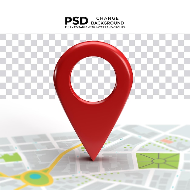 Icône de localisation PSD 3D Carte GPS