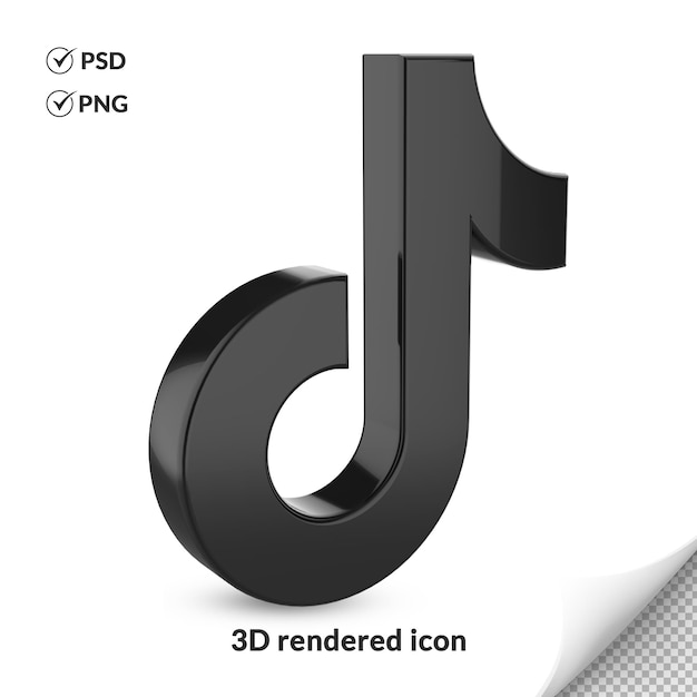 PSD icône de logo de médias sociaux tiktok transparent 3d