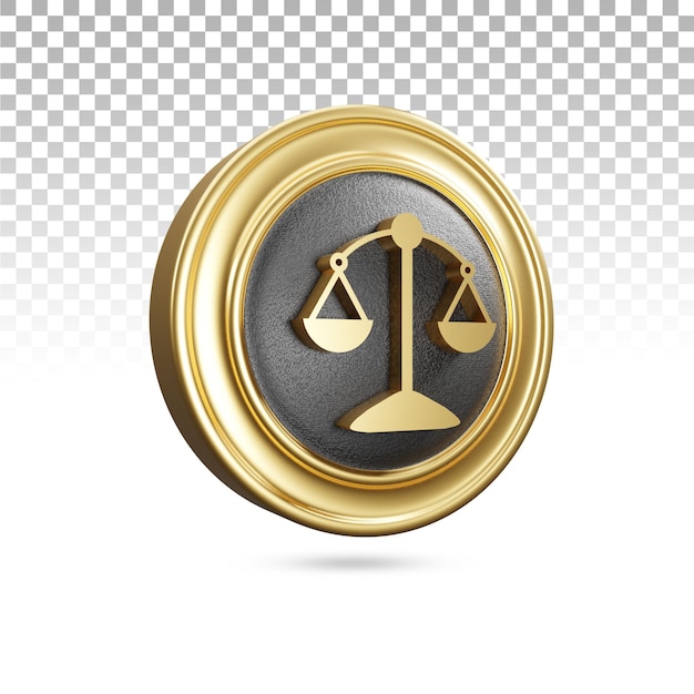 PSD icône de la loi d'or dans le rendu 3d