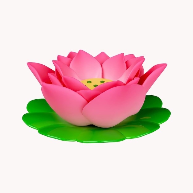 Icône Lotus 3d Isolé Sur Fond Blanc Illustration De Rendu 3d Tracé De Détourage