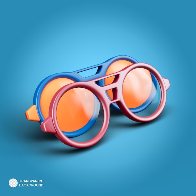 PSD icône de lunettes de soleil rendu 3d isolé illustration