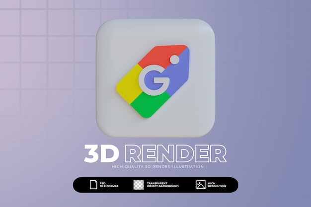 PSD icône de magasinage google rendu 3d