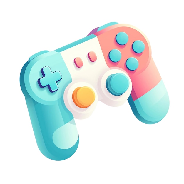 PSD icône de manette de jeu de couleur pastel mignonne sur fond transparent créée avec l'ia générative