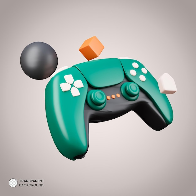 PSD icône de manette de jeu illustration de rendu 3d isolée