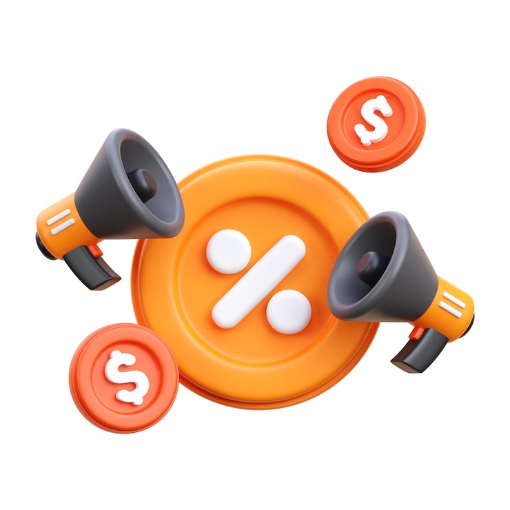 PSD icône de marketing en ligne en 3d