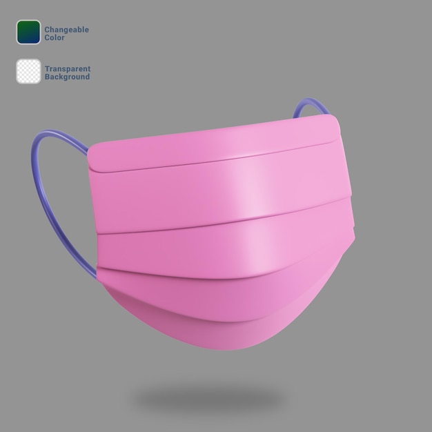 Icône De Masque De Rendu 3d Couleur Modifiable