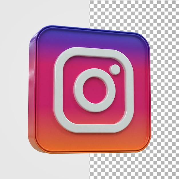 Icône de médias sociaux 3d Instagram Concept d'icône 3d brillant coloré rendu 3d pour la composition