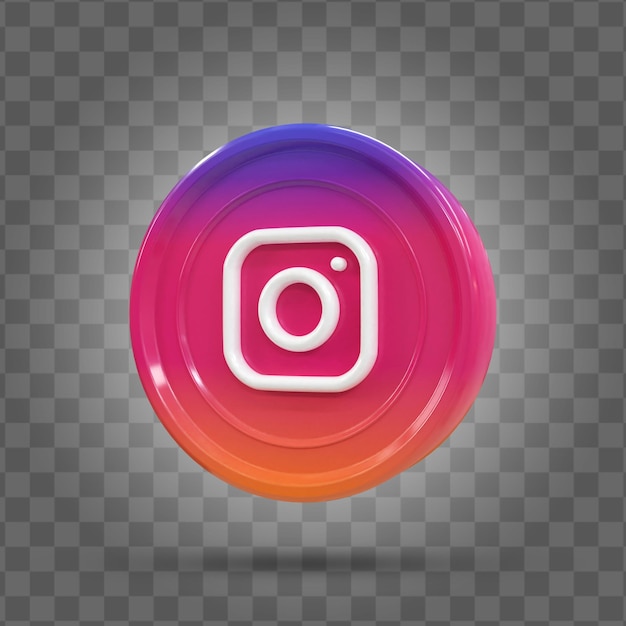 Icône De Médias Sociaux 3d Instagram Concept D'icône 3d Brillant Coloré Rendu 3d Pour La Composition