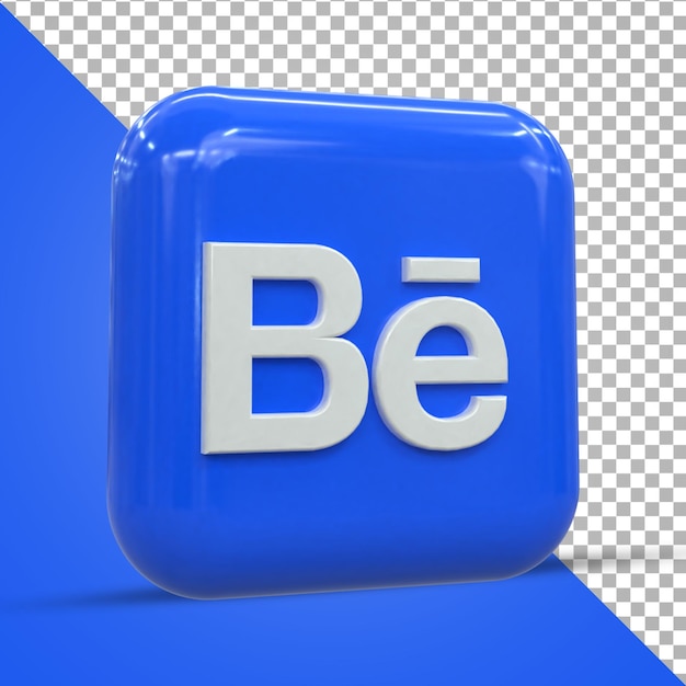 PSD icône de médias sociaux behance 3d concept d'icône 3d brillant coloré rendu 3d pour la composition