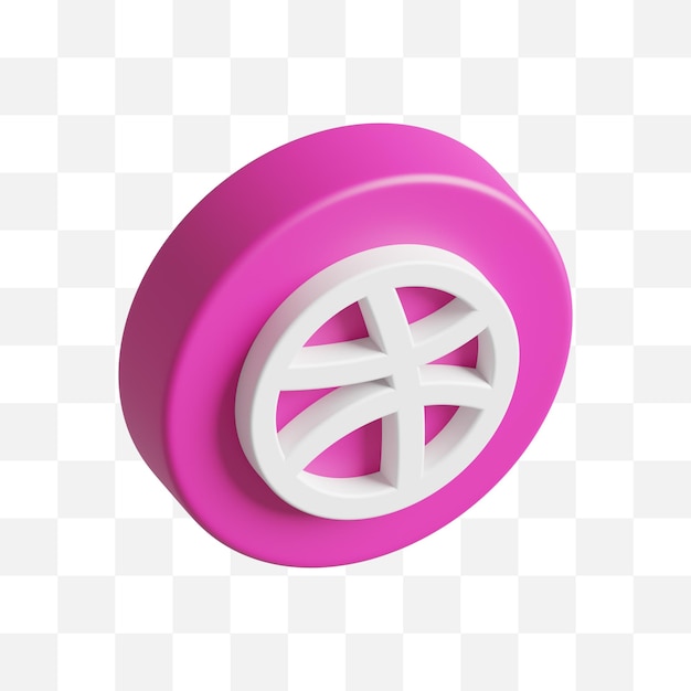 PSD icône de médias sociaux dribbble 3d