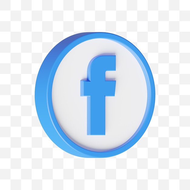 Icône de médias sociaux Facebook 3d