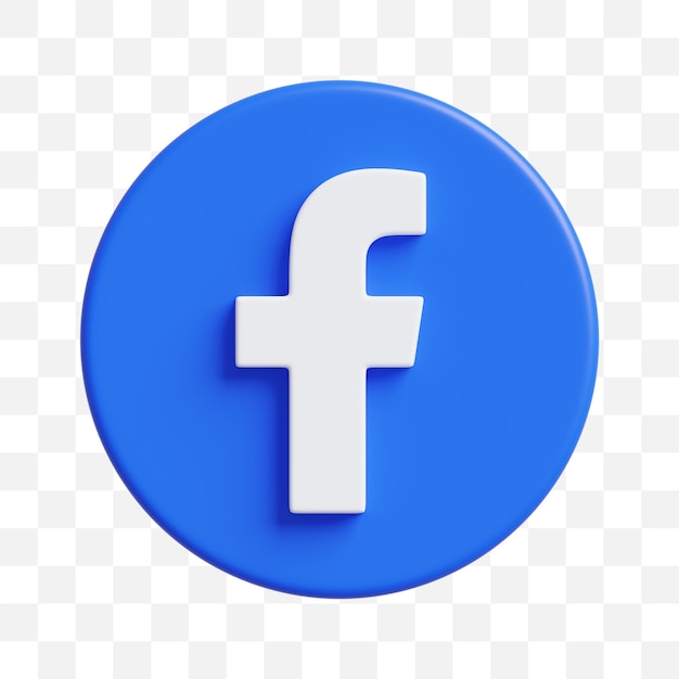 Icône des médias sociaux Facebook en 3D