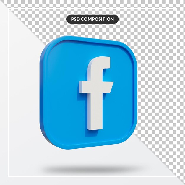 icône de médias sociaux facebook de rendu 3D