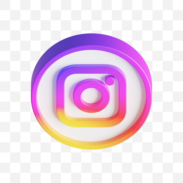 PSD icône de médias sociaux instagram 3d