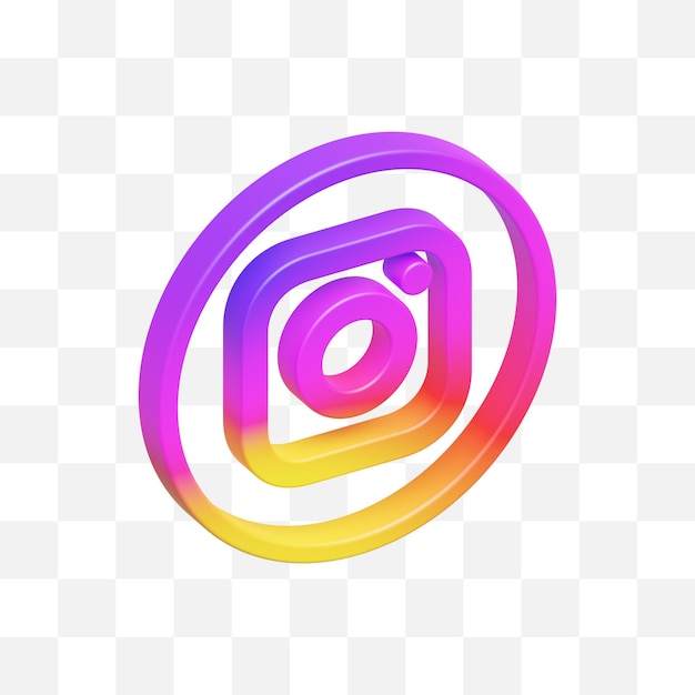 PSD icône de médias sociaux instagram 3d