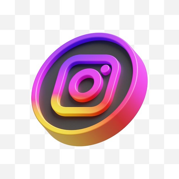 Icône De Médias Sociaux Instagram 3d