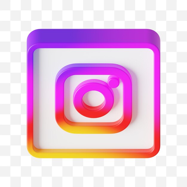 PSD icône des médias sociaux instagram en 3d