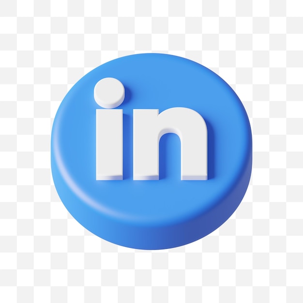 Icône De Médias Sociaux Linkedin 3d