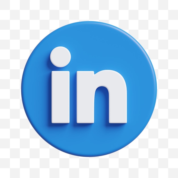 Icône de médias sociaux Linkedin 3D
