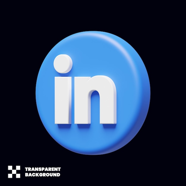 Icône de médias sociaux Linkedin dans le rendu 3D
