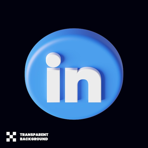 Icône de médias sociaux Linkedin dans le rendu 3D