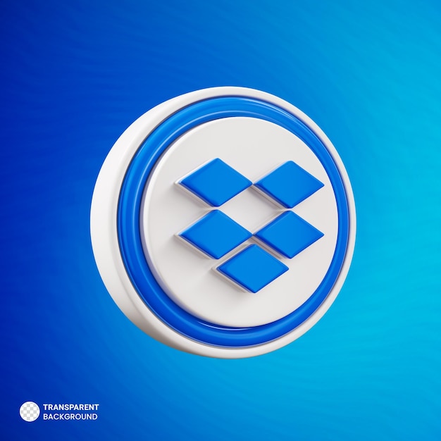 PSD icône de médias sociaux logo dropbox rendu 3d isolé