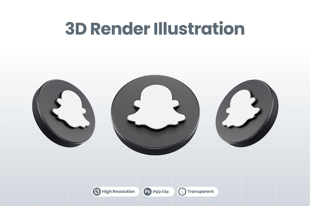 Icône De Médias Sociaux Logo Snapchat Rendu 3d Isolé